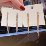 Tassel Silver Plated Crystal Earrings Pair - Silver - Shop N Save