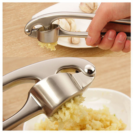 Stainless Steel Garlic Ginger Crusher Kitchen Essential Cutting Tool in Silver - Shop N Save