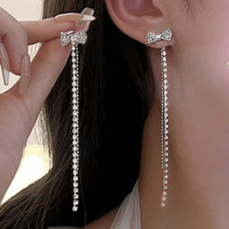 Silver Plated Party Wear Tassel Earrings Pair - Silver - Shop N Save
