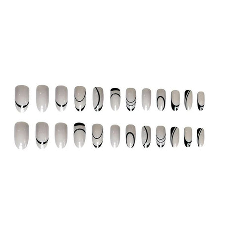 French Nail Covers: 3D Design, 24pc Press On Nails with Glue - Women - Shop N Save