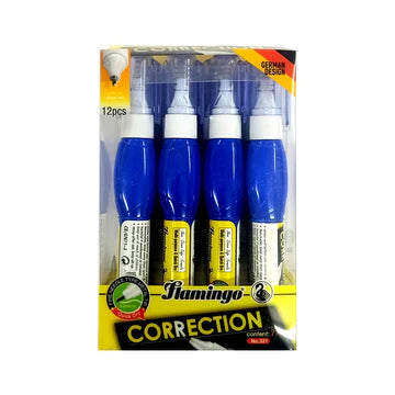 Flamingo Correction Pen: 12 Pcs, 7ml, Precision Whitening Set - Shop N Save