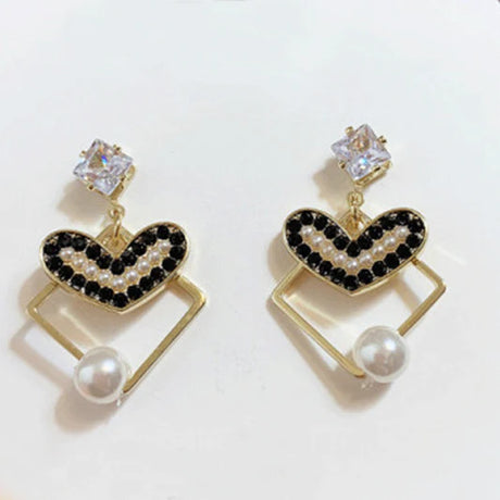 Girls Pearl Heart Alloy Fashion Earrings - Multi Color - Shop N Save