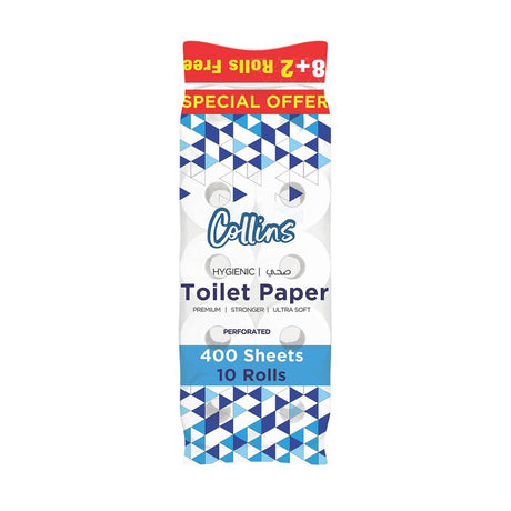 Collins 2Ply Toilet Rolls: 400 Sheets, (8+2) Pack, 10 pcs Value - Shop N Save