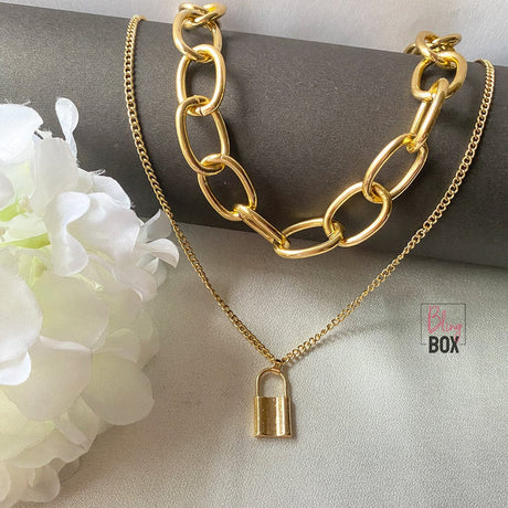 Layered Lock Necklace: Extravagant Statement Jewelry - Shop N Save