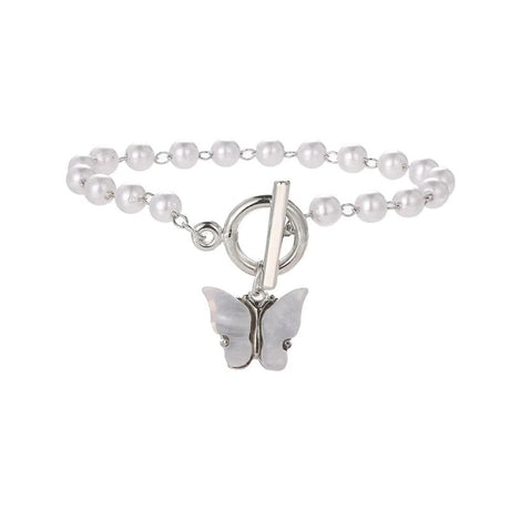 Pinapes White Pearl Butterfly Bracelet: Exclusive Beaded Elegance - Shop N Save