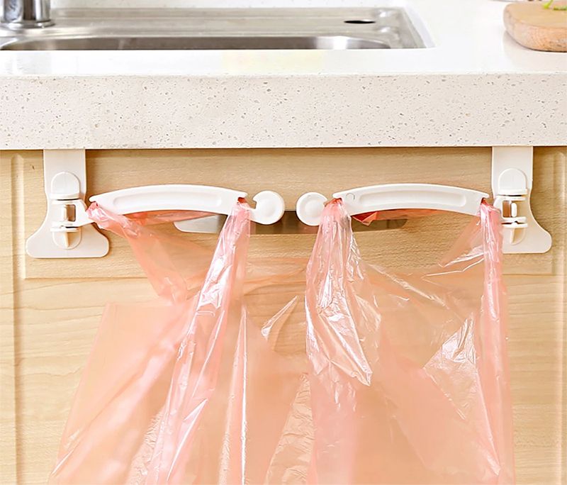Hanging Hooks: Cupboard/Wardrobe Storage, Garbage Bags Holder - Shop N Save