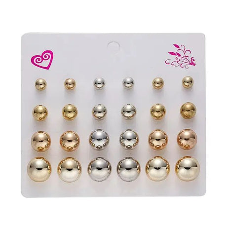 12 Pairs Women's Earrings Set: Boho, Geometric - Shop N Save
