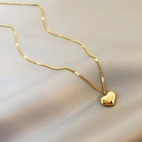 XIYANIKE Gold Heart Necklace: 316L Stainless Steel, 2021 Trend - Shop N Save
