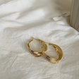 Gold Korean Hoop Earrings - Carved Circle C-Shape Trendy Jewelry - Shop N Save