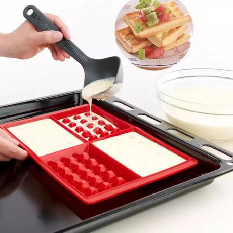Cube Shaped Waffle Silicone Backing Mold - Red - Shop N Save