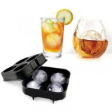 Four Compartment Soft Silicone Ice Ball Mold - Black - Shop N Save
