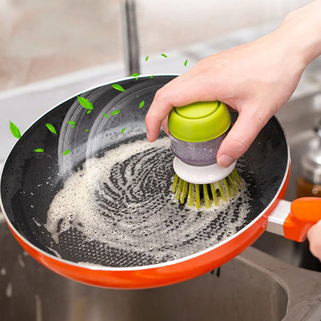 Soap Dispensing Easy Dish Washing Cleaning Brush - Green - Shop N Save