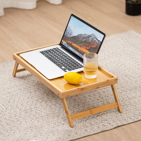 Multifunction Bamboo Folding With Legs Laptop Breakfast Tray - Light Brown - Shop N Save