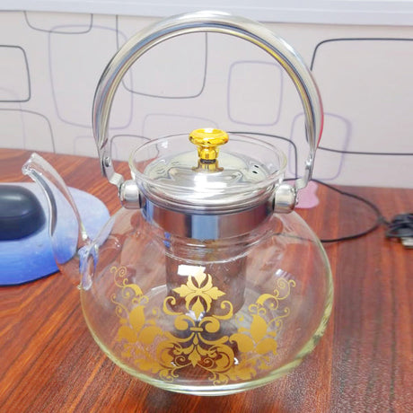 Fancy Luxury Style Transparent Glassware Tea Kettle - Transparent - Shop N Save