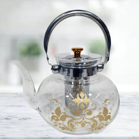 Fancy Luxury Style Transparent Glassware Tea Kettle - Transparent - Shop N Save