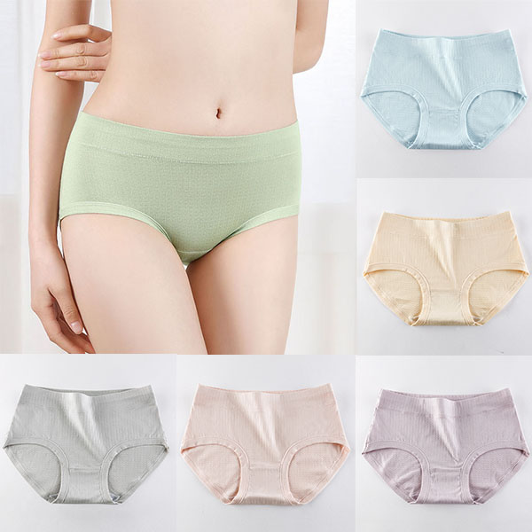Stay Comfy and Chic with Cotton Blend Elastic Waist Hipster Panties Underwear For Women - Light Green - Shop N Save