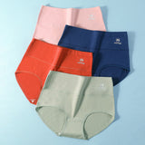 Stylish High Waist Brief Underwear Soft Summer Fabric Elastic Closure Mesh Pattern Underwear - Orange Red - Shop N Save