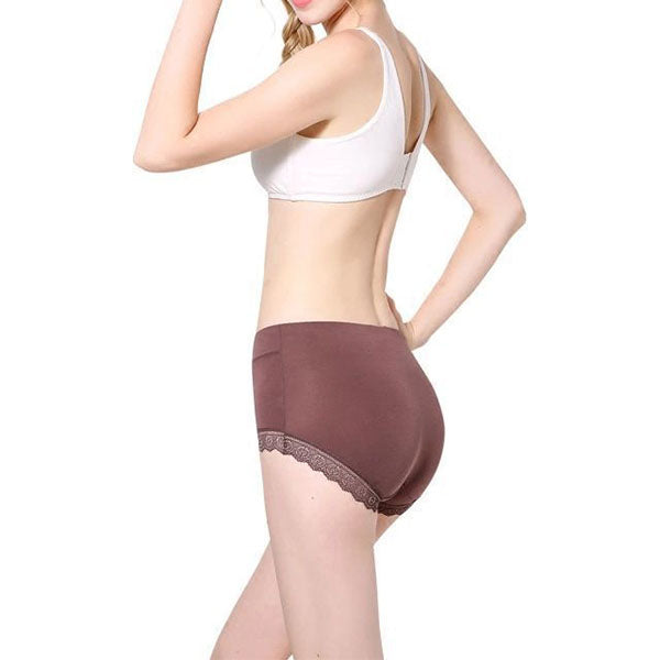 Skin Color Lace Patched Hipster Underwear Breathable &
