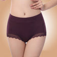 Lace Patched Dark Brown Hipster Underwear for Women Thin Fabric Breathable Elastic Closure Cotton Blend Normal Fit - Shop N Save
