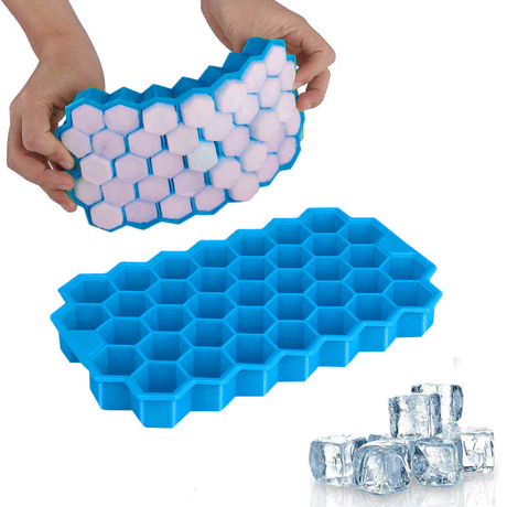 Silicon Flexible Easy Ice Cube Maker Mold With Lid - Blue - Shop N Save