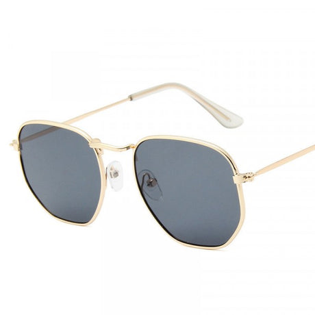 Woman Metal Polygonal Sunglasses - Gray Gold - Shop N Save