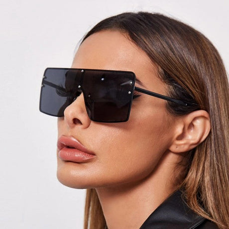 Woman Metal Frame Wild Sunglasses - Dark Gray - Shop N Save