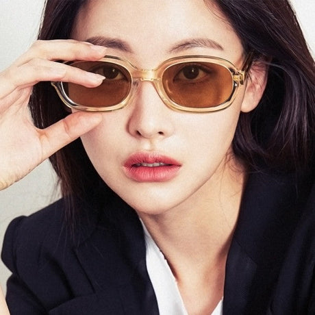 Square Fashion Frame Sunglasses - Apricot - Shop N Save