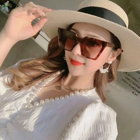 Woman Fashion Simple Sunglasses - Leopard Brown - Shop N Save