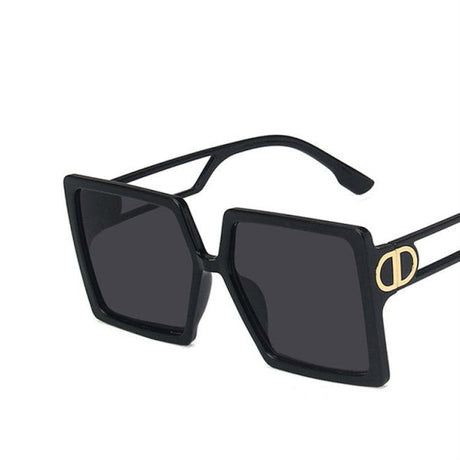 Ladies Retro Big Frame Sunglasses - Black - Shop N Save