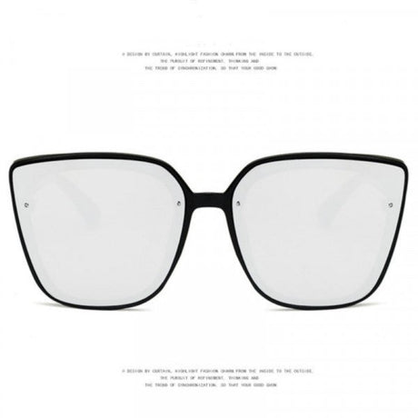 Unisex Oversize Frame Wild Sunglasses - Black Silver - Shop N Save