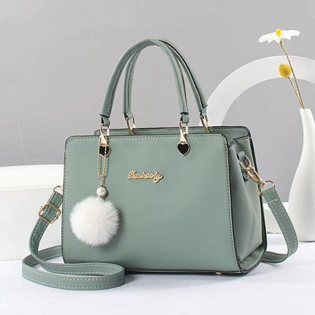 Ladies Heart Decoration High Class Handbag - Green - Shop N Save