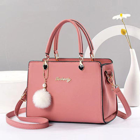 Ladies Heart Decoration High Class Handbag - Pink - Shop N Save