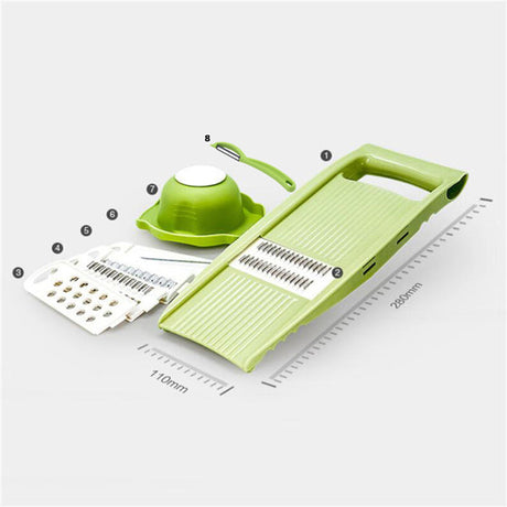 Multifunctional Vegetable Shredding Planer Slicer - Green - Much My