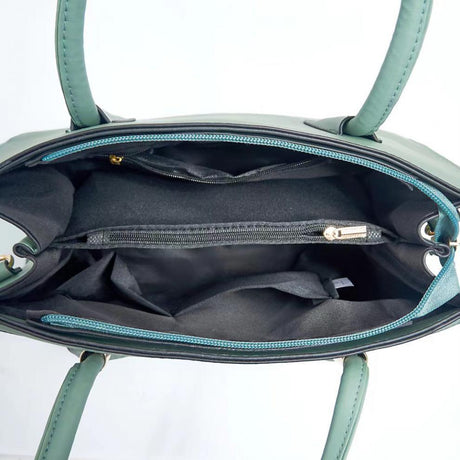 Premium PU Leather Zipper Closure Two Pieces Bag Set - Dark Blue - Shop N Save