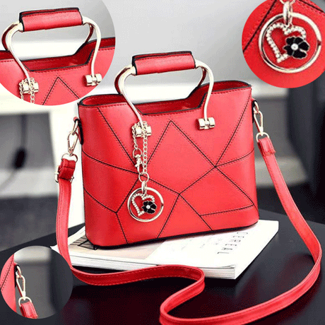 Women Heart Tassel Luxury Handbag - Wine Red - Shop N Save