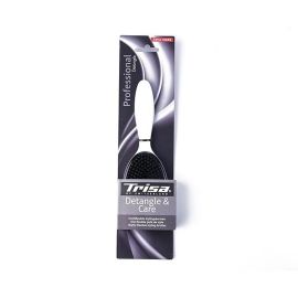 Trisa Hairbrush detangle & care swiss made small flexible plastic bristles - Suited for Detangle and Nourished and Styling Care for both Wet & Dry Hair - For all Hair Types - Comfort Grip