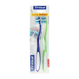 Trisa Perfect White Soft Bristles Toothbrush, with Unique Whetening Elements,Finest Swiss oral care,Adult, 2pcs. Assortment