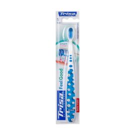 Trisa Feelgood Soft Toothbrush, For Smart Cleaning, Compact Brush Head Swiss made, Longer White Bristle, 1 pc.
